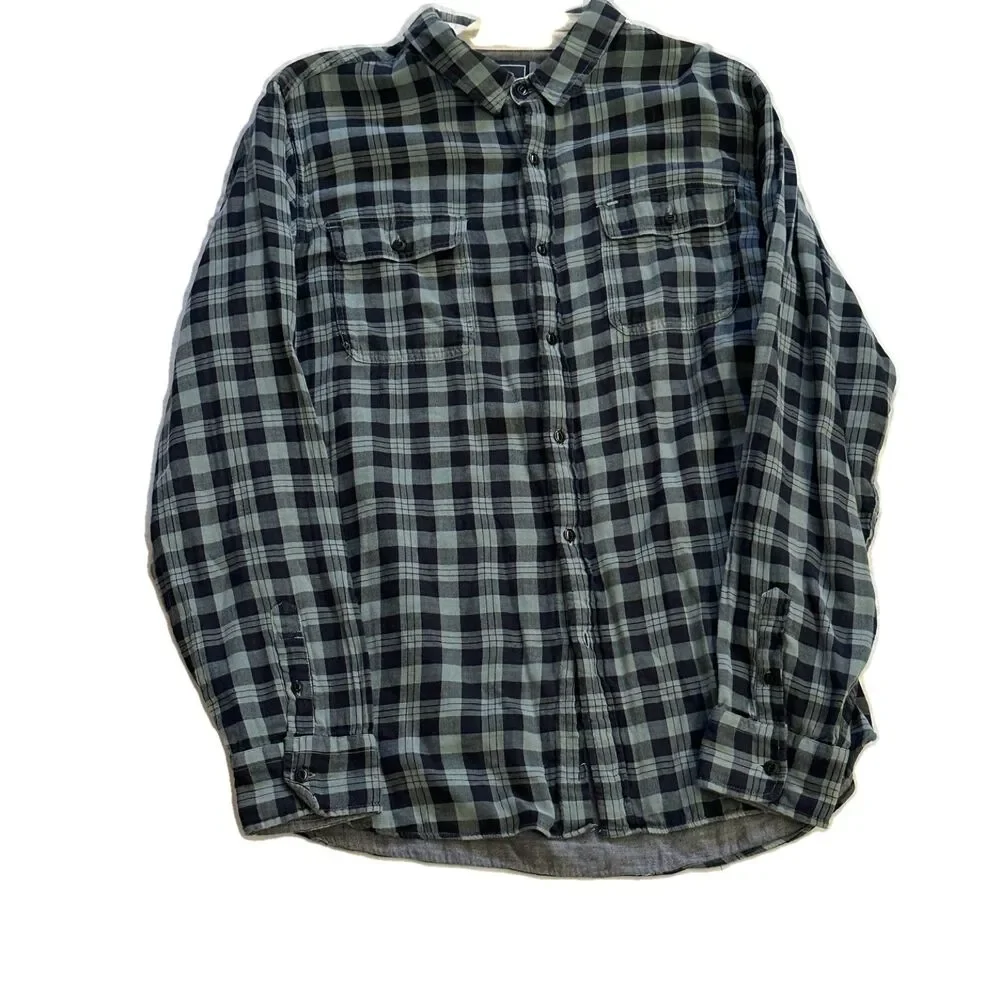 Y2K Obey Propaganda plaid button-up shirt XXL